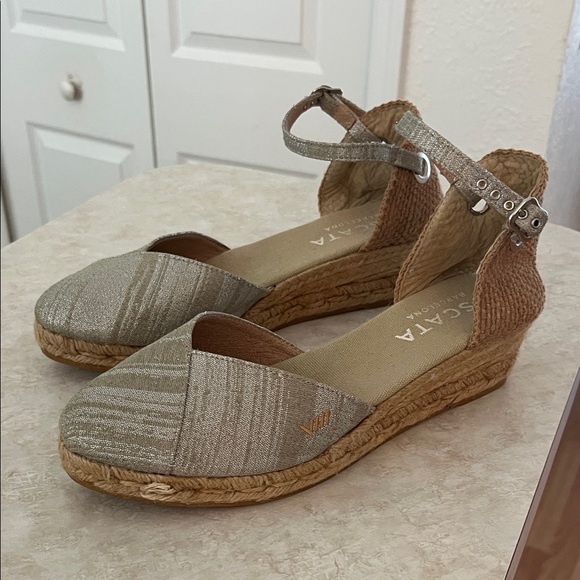 Viscata nude silver Casual Elegance Women's Espadrille Sandals size 40 - Picture 6 of 9